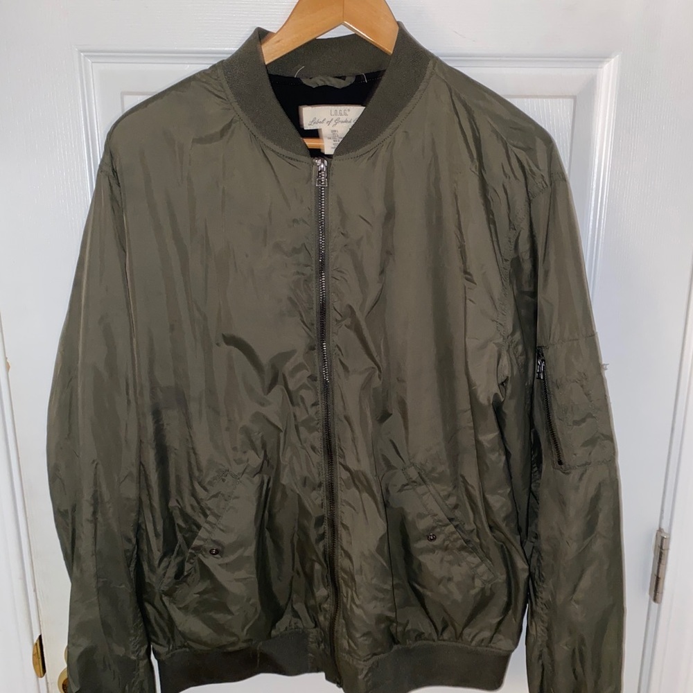 Light weight olive bomber jacket